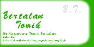 bertalan tomik business card